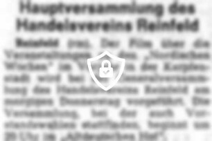 Hauptversammlung des Handelsvereins Reinfeld
