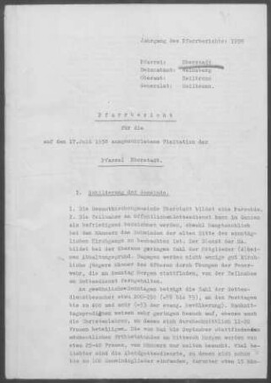 Eberstadt mit Hölzern: Pfarrbericht 1938