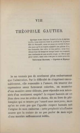 VIII. Théophile Gautier