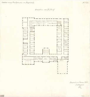 Fischer, Theodor; Bayreuth (Bayern); Rathaus (Umbau Infanteriekaserne) und Saalbau - Grundriss 2. OG