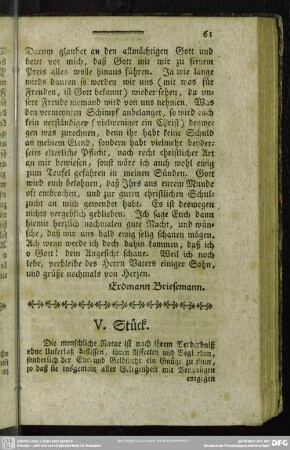 V. Stück. Peter Johansen Brenner, schweidscher Probst