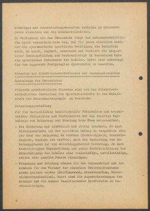 Hinweise zur didaktisch-methodischen und organisatorischen Gestaltung des Unterrichts