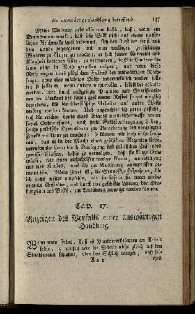 Cap. 17. Anzeigen des Verfalls einer auswärtigen Handlung.