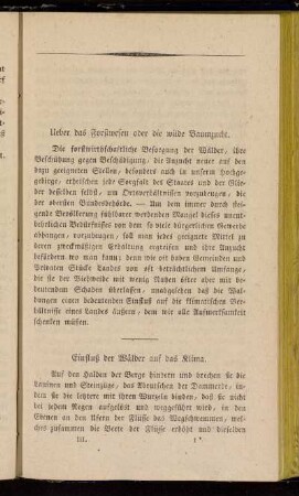 Ueber das Forstwesen oder die wilde Baumzucht