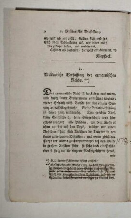 2. Militarische Verfassung des otmannischen Reichs.