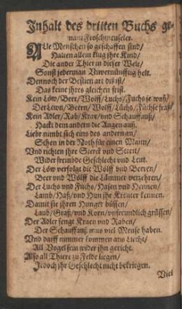 Inhalt des dritten Buchs genant Froschmeuseler.
