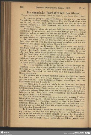 Die chemische Beschaffenheit des Glases