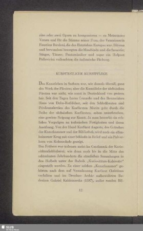 Kurfürstliche Kunstpflege