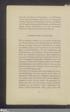 Kurfürstliche Kunstpflege