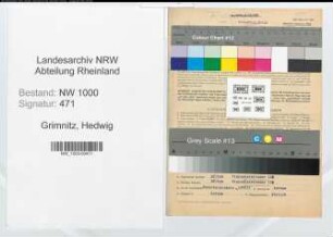 Entnazifizierung Hedwig Grimnitz, geb. 04.02.1898 (Postsekretaerin)