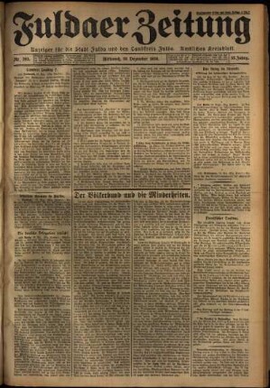 Erste Ausgabe vom Mittwoch, den 19. Dezember 1928.