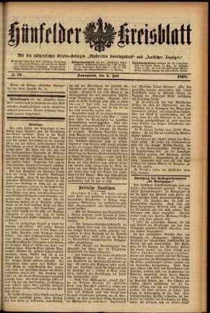 Ausgabe vom Samstag, den 09. Juli 1898.
