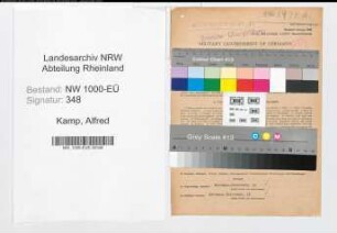 Entnazifizierung Alfred Von Kamp, geb. 02.09.1897 (Lebensmittelhaendler)