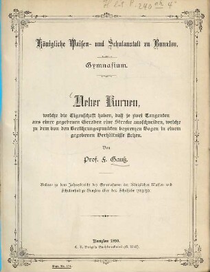 Jahresbericht : über das Schuljahr Ostern ... bis Ostern .... 1889/90 = Mikrofiche-Ausg.