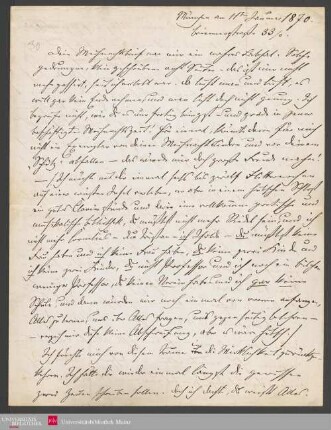 4° Ms 100-8 - Dein Weihnachtsbrief war mir ein wahres Labsal