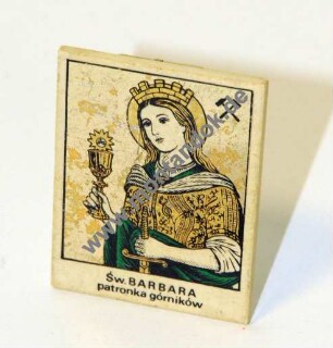 Miniatur-Bilderständer mit Darstellung der Heiligen Barbara