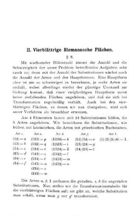 II. Vierblättrige Riemannsche Flächen.