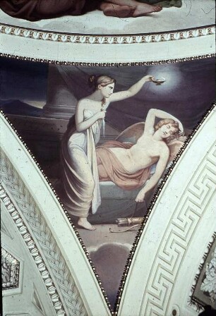 Psyche betrachtet den schlafenden Amor