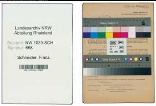 Entnazifizierung Franz Schneider , geb. 24.08.1899 (Versicherungsinspektor)