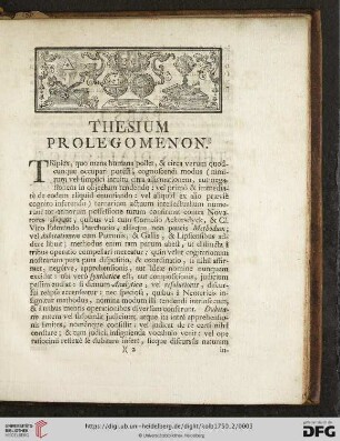 Thesium Prolegomenon