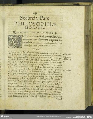 Secunda Pars Philosophiae Moralis