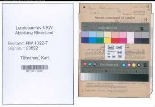 Entnazifizierung Karl Tillmanns , geb. 05.04.1898 (Angestellter)