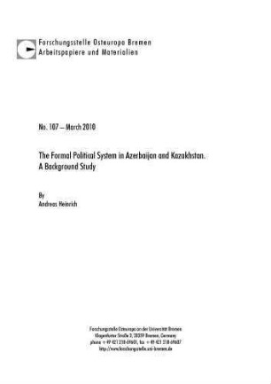 The formal political system in Azerbaijan and Kazakhstan : a background study