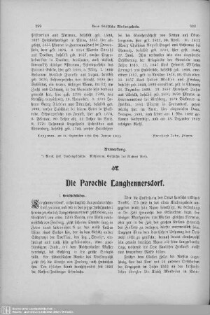 Die Parochie Langhennersdorf