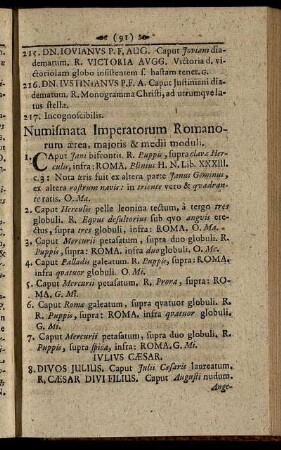 Numismata Imperatorum Romanorum ærea, majoris & medii moduli.