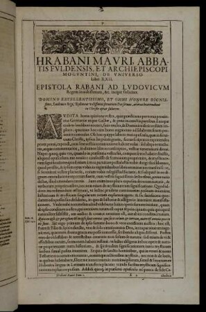 Hrabani Mauri, Abbatis Fuldensis, Et Archiepiscopi Moguntini, De Universo Libri XXII.