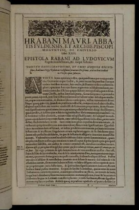 Hrabani Mauri, Abbatis Fuldensis, Et Archiepiscopi Moguntini, De Universo Libri XXII.
