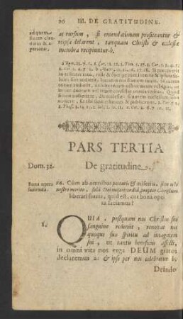 Pars Tertia De gratitudine. = Der dritte theil Von der Danckbarkeit.