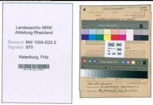 Entnazifizierung Fritz Keienburg , geb. 01.03.1912 (Schuhmacher)