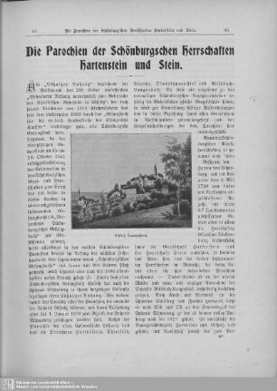 Die Parochien der Schönburgschen Herrschaften Hartenstein und Stein