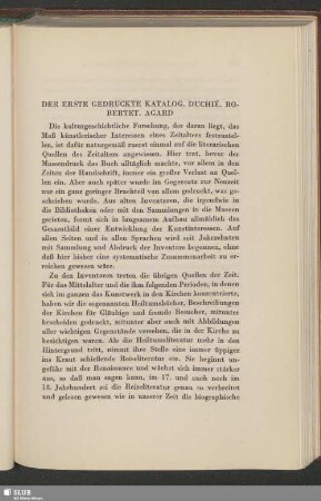 Der Erste Gedruckte Katalog. Duchié. Robertet. Agard
