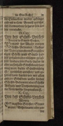 X. Von des Schiffs-Volckes Führung.