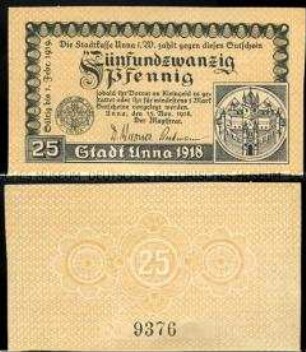 Unna, Notgeld, 25 Pfennig