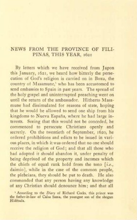 News from the province of Filipinas, this year, 1621