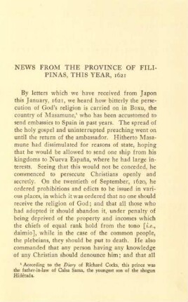 News from the province of Filipinas, this year, 1621