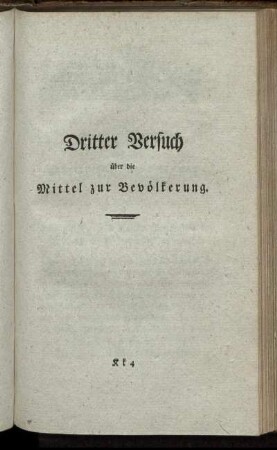 Dritter Versuch über die Mittel der Bevölkerung.
