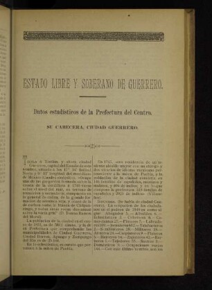 Estado libre y soberano de Guerrero.