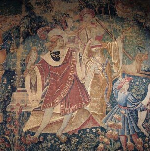 Tapisserie: Falkenjagd