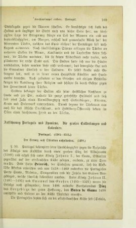 Aufschwung Portugals und Spaniens. Die große Entdeckungen und Kolonieen.
