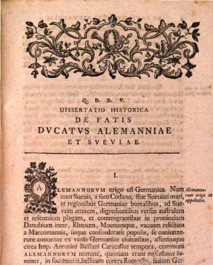 Fata Dvcatvs Alemanniae Et Sveviae Ex Antiqvis Historiae Germanicae Monvmentis Breviter Exposita