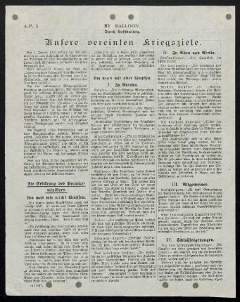 Unsere vereinten Kriegsziele