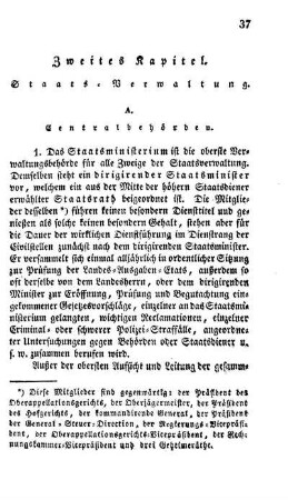 Zweites Kapitel. Staats-Verwaltung.