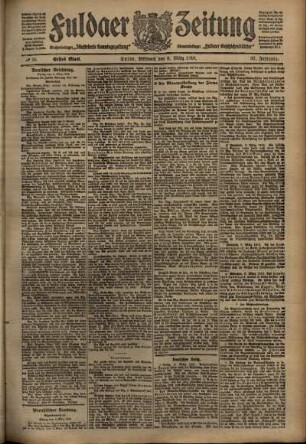 Erste Ausgabe vom Mittwoch, den 09. März 1910.