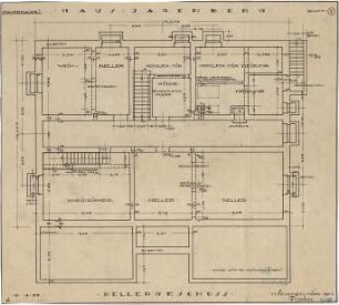 Fischer, Theodor; München, Arcisstr. 20; Haus Jagenberg - Grundriss Keller