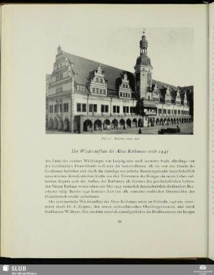 Der Wiederaufbau des Alten Rathauses nach 1945