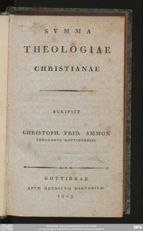 Svmma Theologiae Christianae